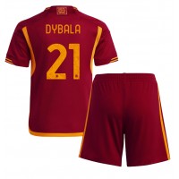 AS Roma Paulo Dybala #21 Hemmaställ Barn 2023-24 Korta ärmar (+ Korta byxor)